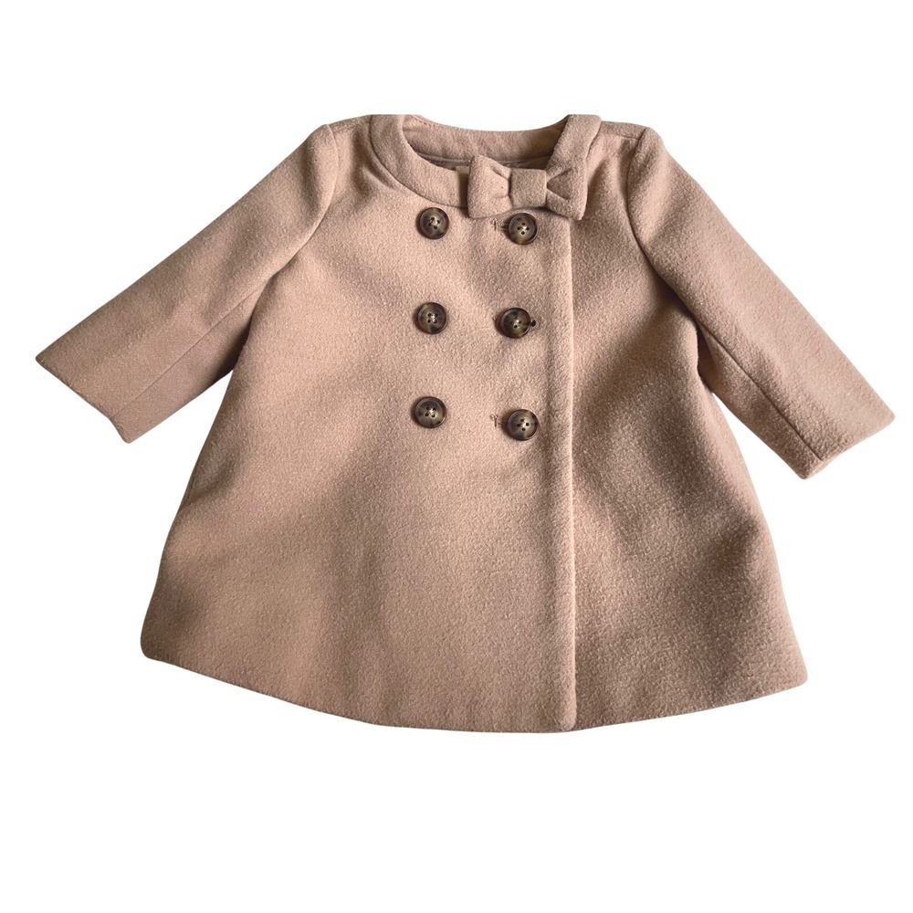 Infant Girl 3-6 Months Cute babyGap Tan Brown Coat‎ Jacket Dressy Church Bow